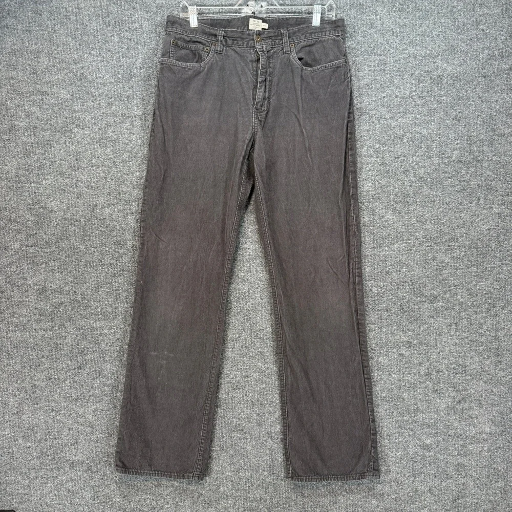 J.Crew Corduroy Pants Mens 32x32 Gray‎ Vintage Slim Straight Cotton Trousers